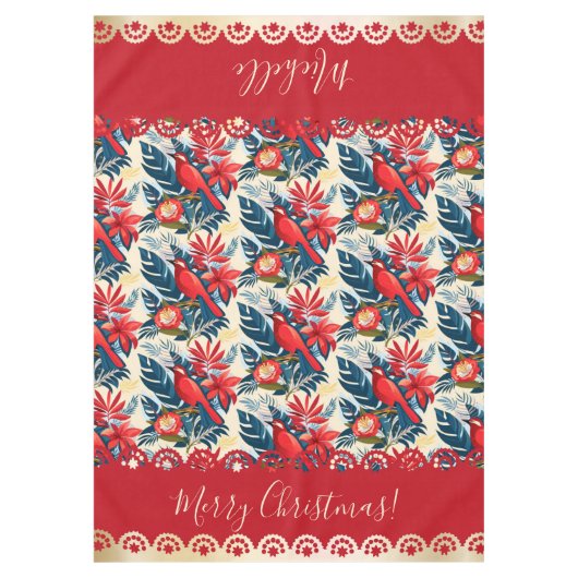 Nappe Monogram Merry Christmas & Happy New Year! Floral (Devant)