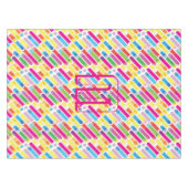 Nappe Monogram Rainbow Diagonal Lines Pattern Pop Art (Devant (Horizontal))