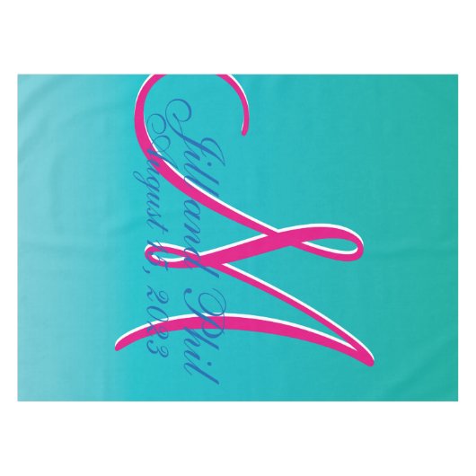 Nappe Monogramme 3D Turquoise (Devant (Horizontal))