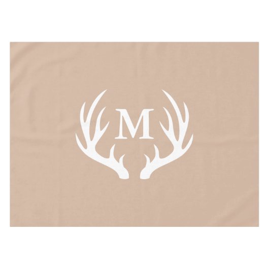 Nappe Monogramme blanc d'andouillers de cerfs communs (Devant (Horizontal))