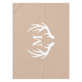 Nappe Monogramme blanc d'andouillers de cerfs communs (Devant)