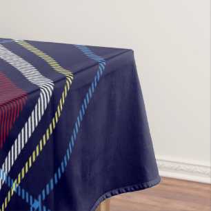 Nappe Monogramme bleu rouge Tartan en Police de Lion cel