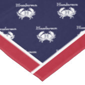 Nappe Monogramme Crabe rouge blanc Côte marine (Angle)