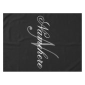 Nappe Monogramme de nom noir et blanc personnalisé uniqu (Devant (Horizontal))