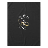 Nappe Monogramme d'or noir moderne élégant Nom du script (Devant)