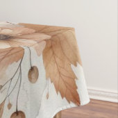 Nappe Monogramme Feuilles de automne et fleurs aquarelle (In Situ)