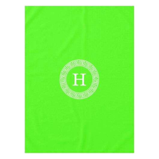 Nappe Monogramme initial du cadre de ligne clé grecque v (Devant)