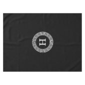 Nappe Monogramme initial du cadre de ligne de clé grecqu (Devant (Horizontal))