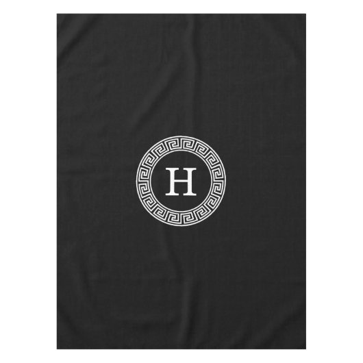 Nappe Monogramme initial du cadre de ligne de clé grecqu (Devant)