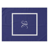 Nappe Monogramme initial élégant bleu gris (Devant (Horizontal))
