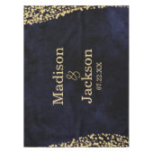 Nappe Monogramme Mariage de couleur bleu marine et or gl (Devant)