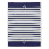 Nappe Monogramme Marine Bleu Crabe Blanc Nautique (Devant)