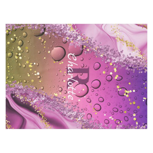 Nappe Monogramme Ombre violet, or et blanc | Océan (Devant (Horizontal))