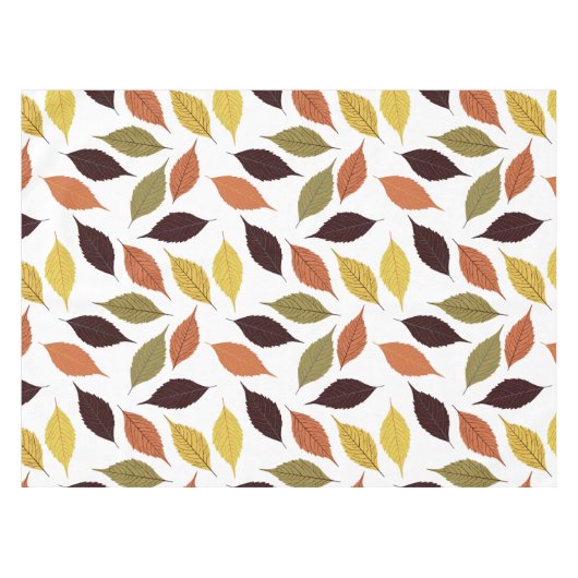 Nappe Monogramme personnalisé Motif de feuilles automnal (Devant (Horizontal))