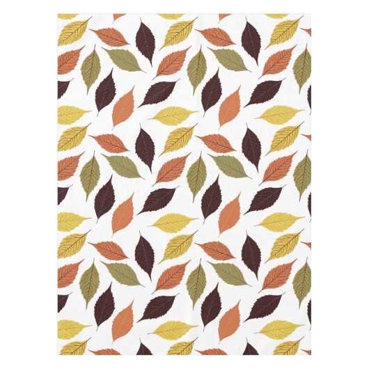 Nappe Monogramme personnalisé Motif de feuilles automnal (Devant)