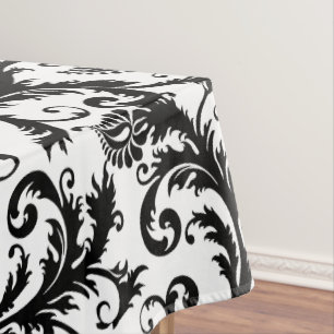 Nappe Monogramme personnalisé Noir Damsk Motif floral