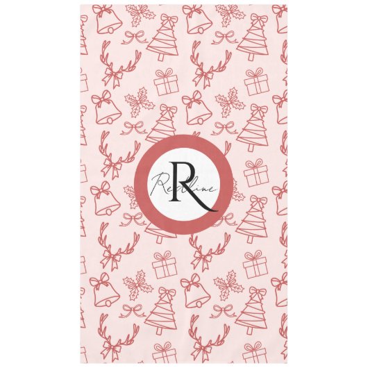 Nappe monogramme rose lunatique (Devant)