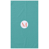 Nappe Monogramme Rouge Fractal Sarcelle Cercle Blanc (Devant)