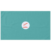 Nappe Monogramme Rouge Fractal Sarcelle Cercle Blanc (Devant (Horizontal))