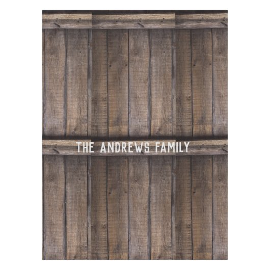 Nappe Monogramme simple en bois rustique unique (Devant)