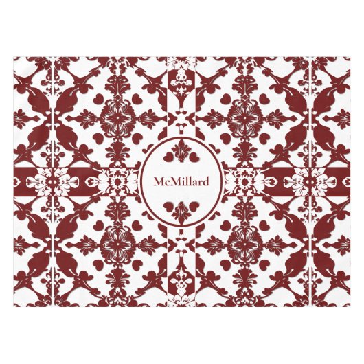 Nappe Monogramme vintage Damas (Devant (Horizontal))