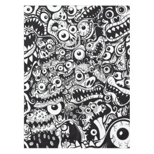Nappe monstres motif laid abstrait effroi éffrayant dépl