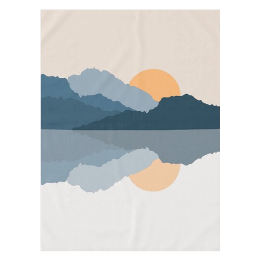 Nappe Montagnes bleues reflétées dans le lac (Devant)