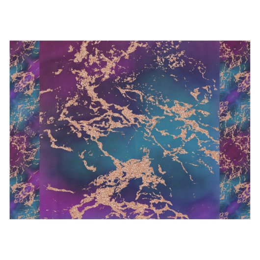 Nappe Moody Luxe Marble | Profond violet et Turquoise or (Devant (Horizontal))