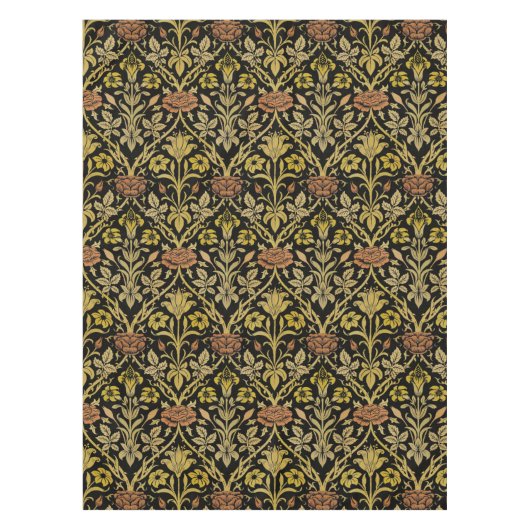 Nappe Morris Arrière - plan noir Rose et Motif de fleurs (Devant)