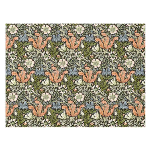 Nappe Morris BlackBackground 1896 Compton Floral Pattern (Devant (Horizontal))