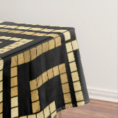 Nappe Mosaïque grecque méandre grecque clé noire et or (In Situ)