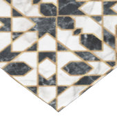Nappe Mosaïque marocaine noire et Marbre blanc (Angle)