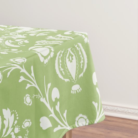 Nappe Moss Green Damask (In Situ)