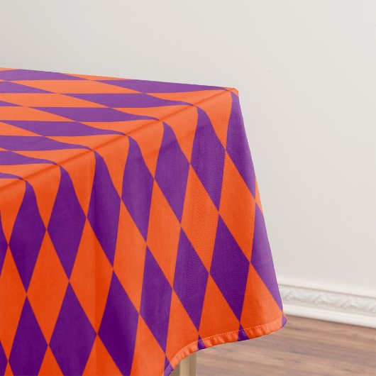 Nappe Motif à carreaux Harlequin orange et violet