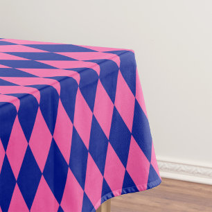 Nappe Motif à carreaux Harlequin rose et bleu 