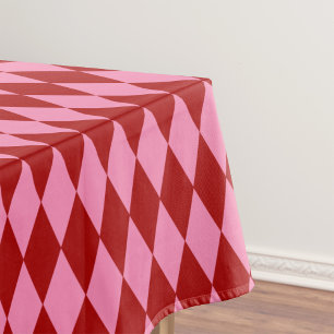 Nappe Motif à carreaux Harlequin rose rouge