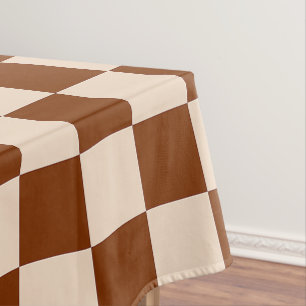 Nappe Motif à carreaux marron rouille et beige