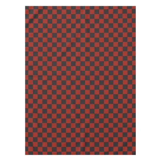 Nappe Motif à damier noir et rouge profond (Devant)