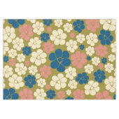Nappe Motif à fleurs - Bleu, Vert olive, Rose et Crème (Devant (Horizontal))