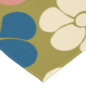 Nappe Motif à fleurs - Bleu, Vert olive, Rose et Crème (Angle)