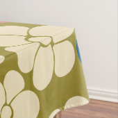 Nappe Motif à fleurs - Bleu, Vert olive, Rose et Crème (In Situ)