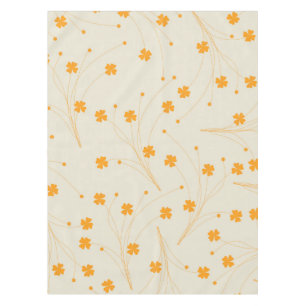 Nappe Motif à fleurs les années 70 beige orange rétro Y2