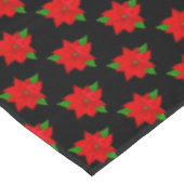 Nappe Motif à fleurs Poinsettia sur noir (Angle)