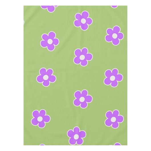 Nappe Motif à fleurs vert violet rétro Y2K (Devant)
