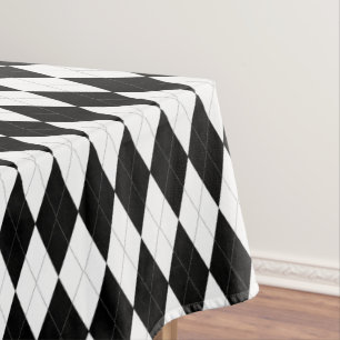 Nappe Motif à motifs de losanges noir et blanc élégan