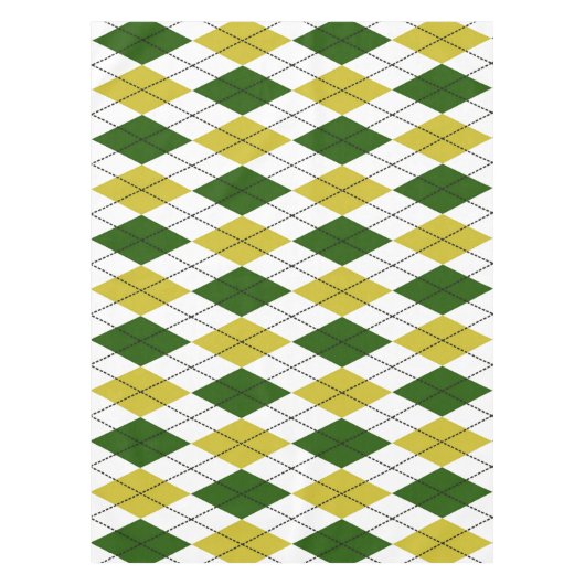 Nappe Motif à motifs de losanges vert et jaune (Devant)
