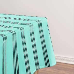 Nappe Motif à rayures élégant noir/turquoise