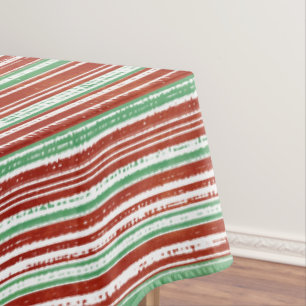 Nappe Motif à rayures rouge, vert et blanc