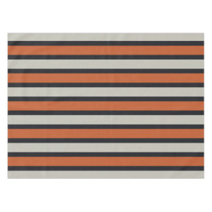 Nappe Motif à rayures rouges orange de la marine argenté