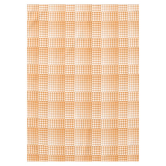 Nappe Motif Abstrait à Damier Orange et Blanc (Devant)